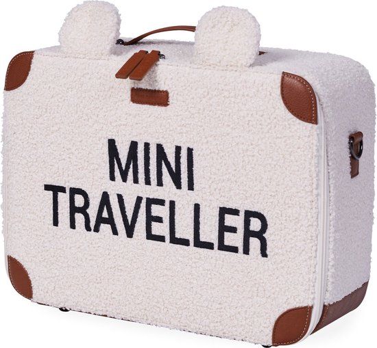 Childhome Mini Traveller Kinderkoffer - Teddy Ecru