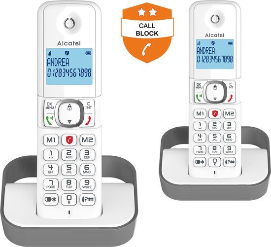 Alcatel F860 Duo DECT-telefoon Nummerherkenning Grijs