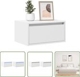 vidaXL Nachtkastjes met LED's, 2 stuks, wandgemonteerd, wit