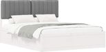 vidaXL Bedframe met gestoffeerde hoofdbord, lichtgrijs, 150 x 200 cm