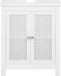 BZR35-W, meuble sous lavabo, blanc, portes à motif de grille, dimensions environ 50 x 60 x 33 cm