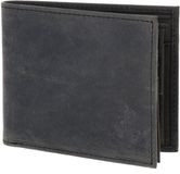 oxmox Leren portemonnee Leather RFID Protect Querscheinbörse Freedom Anchor Embossed Vintage Black zwart