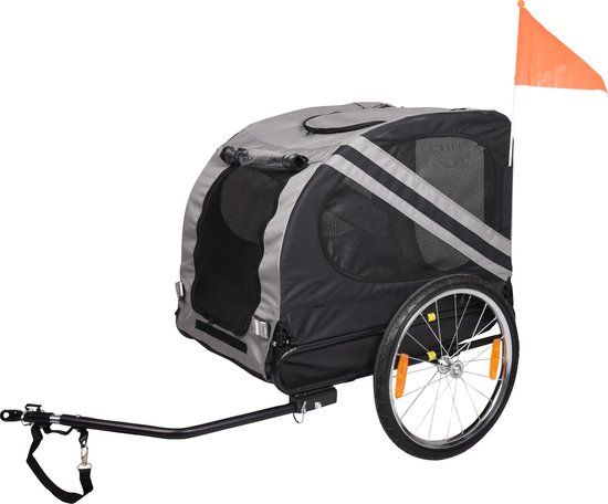 Flamingo Juliette - Doggy Liner - Hondenfietskar - Grijs/Zwart - 80x57x64cm
