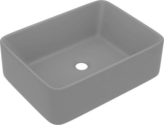 vidaXL Wastafel - 41x30x12 cm - Keramiek - Mat Lichtgrijs