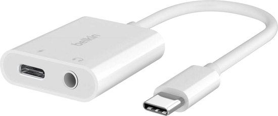 Belkin RockStar Adapter - USB-C naar 3.5mm Audio - Wit