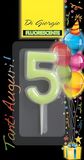 Cereria di Giorgio 5426 65 kaars verjaardag nummer 5 neon met standaard