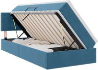 vidaXL LED opbergbed met matras Donkerblauw 90 x 200 cm Fluweel