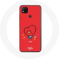 Maniacase Etui voor Xiaomi Redmi 9C BTS Bangtan Boys BT21 TATA V Rode Achtergrond