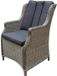 AVH-Collectie Set van 6 Darwin dining tuinstoelen grijs wicker inclusief kussens