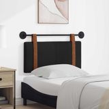 vidaXL Hangend hoofdbord Zwart Antiek PU