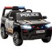 Voiture électrique de police 12v pour enfants avec télécommande, sirène et lumières clignotantes, Noir, Âges 3-5