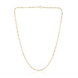 Cavill - Zilveren Ketting Dames - 925 Sterling Zilver met Gouden Coating - Elegante Figaro Schakelketting - 45,7 cm