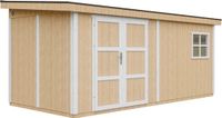 Timbela M940-HARVEST HONEY - LP SmartSide Tuinhuis op houtbasis - 11,47 m² - 530x248xH231 cm - met vloer en verf