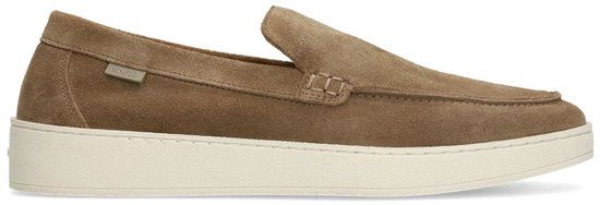 Manfield Heren Taupe Suède Loafers Maat 43