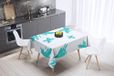 Bonamaison Tafelkleed, Anti-Mold, Sneldrogend, Waterdicht, 100% Polyester Tafellaken, Turkoois, wit, 140 x 140 Cm