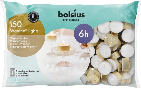 Bolsius Professional Bolsius - Waxine Lichten - 6 uur - 150 stuks