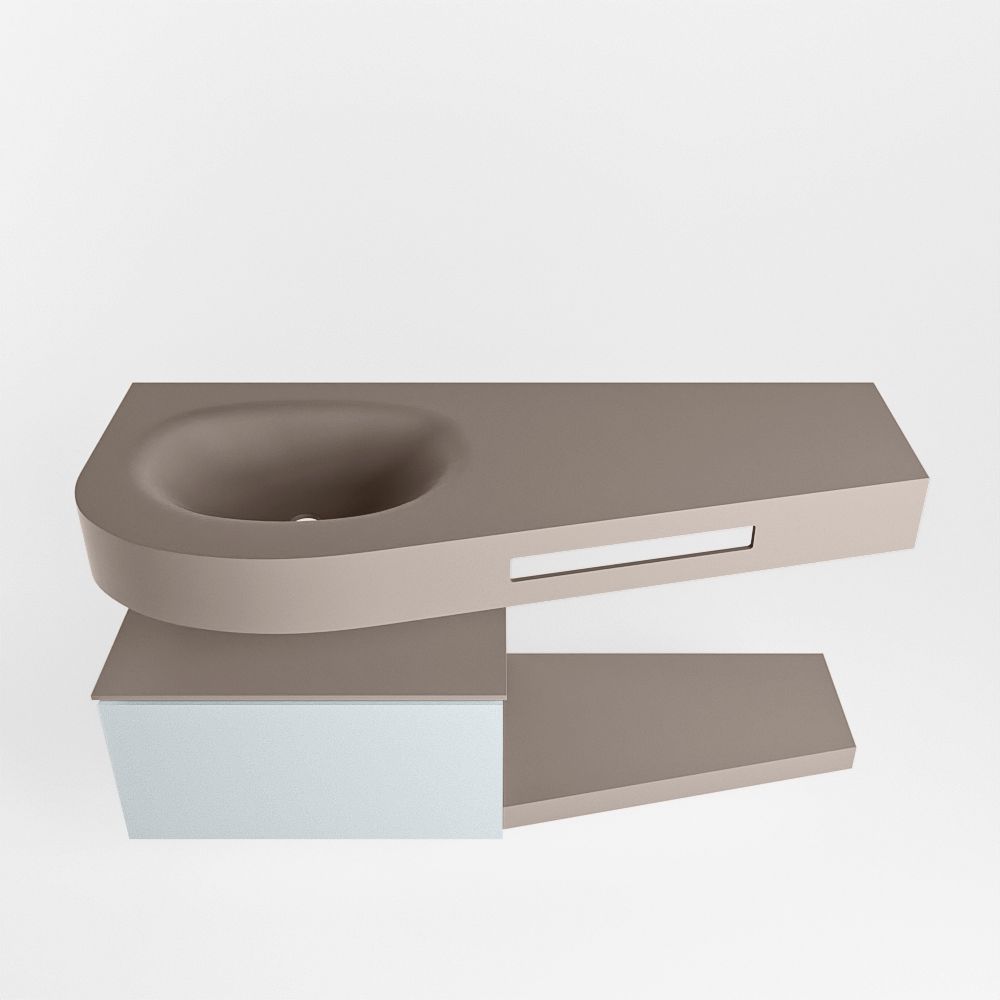 Mondiaz Riva Dulcet badkamermeubel links 120cm Smoke & Clay