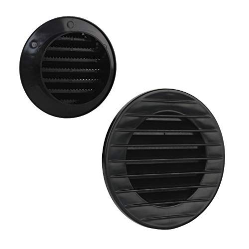 MKK Ventilatierooster afvoerrooster buitenrooster insectenbescherming wit grijs bruin antraciet baksteenrood 60 70 80 90 100 120 125 150 mm zwart Ø 80 mm