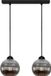 Sfera Suspension noire avec abat-jour en verre graphite, Sphère 15-058