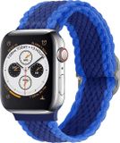 Strap-it Gevlochten / Geweven bandje - Blauw mix - Geschikt voor Apple Watch Series 1-11/SE/SE2/SE3 - 38/40/41/42mm