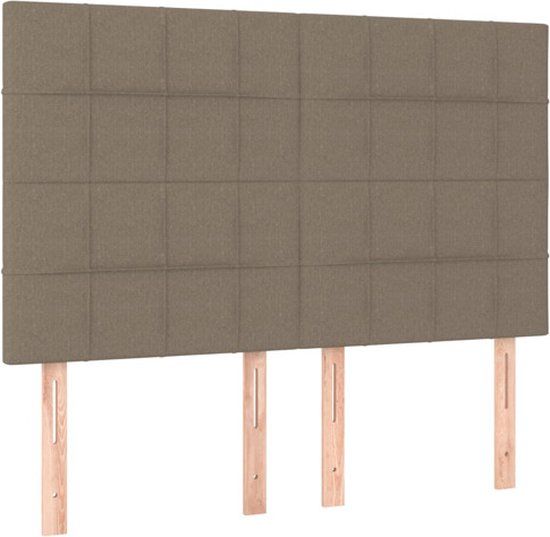 vidaXL Hoofdbord Taupe Stof 144x5x118/128 cm