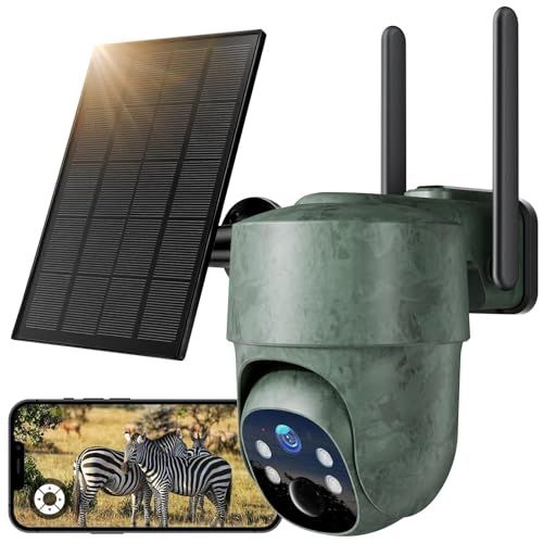 WOLFANG Wildcamera 4G LTE mobiele trailcamera op zonne-energie met 2,5K-weergave live-video