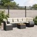 Prolenta Maison Exclusive - Tuinset voor de tuin, 7-delig, met kussens, zwart, van polyrotan