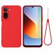 Xiaomi Coque Xiaomi Poco C81 Pro en silicone liquide avec dragonne - Rouge
