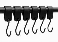 Brute Strength - Leren S-haak hangers - Zwart - 6 stuks
