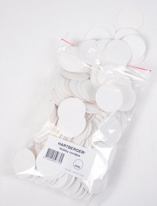 Hartberger Hobby rondjes - 250 g - 35 mm - Wit