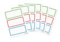 HERMA 1791 Boeketiketten om te beschrijven Tricolor, 18 stuks, 76 x 35 mm, zelfklevend, gelinieerd, boekenstickers voor school, kinderen, meisjes en jongens, blanco schriftstickers, kleurrijk, groen,