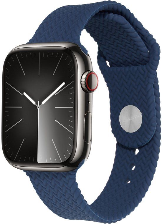 imoshion Siliconen geweven bandje voor de Apple Watch | 44/45/46/49 mm - Donkerblauw