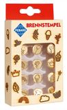 Pebaro 20700 Brandstempel voor brandschilderen, 12-delig, messing, verschillende motieven
