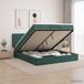 Prolenta Maison Exclusive - Ottoman bed met matras, donkergroen, 140 x 190 cm, fluweel
