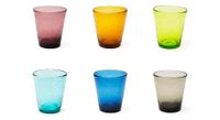 Excelsa Color Bubble Set met 6 waterglazen, gebrandschilderd glas van pasta, inhoud 300 ml.