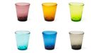 Excelsa Color Bubble Set met 6 waterglazen, gebrandschilderd glas van pasta, inhoud 300 ml.