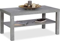 Merkloos Relaxdays Salontafel Betonlook met Opbergruimte - 45 x 90 x 55 cm - Grijs