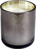 Spaas Geurloze kaars in metallic feestelijk glas, ± 56 uur - brons