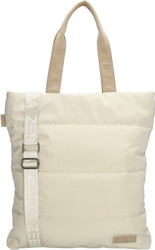 Zebra Elske Shopper - Crème - Dames - Polyester - Ritssluiting