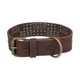 Trixie Collier Chien Rivet Rustic Cuir Véritable Brun Foncé Collier pour chien L 47-54 CMX4 cm