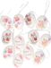 Humbert Und Brandt Gmbh Oeufs de Pâques décoratifs - 12x - plastique - blanc - 6cm de haut - décoration de Pâques avec ruban de suspension