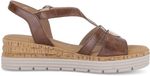Gabor Plateau Sandalen Dames Leer Kurk Rubber Gesp Camel 53