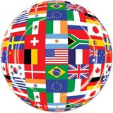 Merkloos / Sans marque Feest borden/bordjes - 16x stuks - landen thema - internationale vlaggen - 23 cm