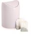 Plasticforte Mini prullenbakje - roze - kunststof - met klepdeksel - keuken aanrecht/tafel model - 1,4L - 12 x 17 cm