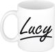 Bellatio Decorations Lucy Naam koffiemok - wit - Keramiek