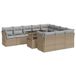 vidaXL 11-delige Tuinset met kussens poly rattan beige