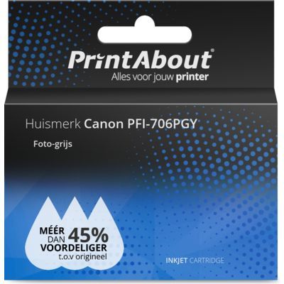 PrintAbout Huismerk PFI-706PGY Foto-grijs Inktcartridge | Compatibel met Canon iPF 8300/8300 S | 700ml
