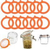 Kivora B.V. Set van 12 stuks siliconen weckringen, 95 x 73 mm, herbruikbaar, lekvrij, oranje