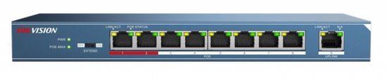 Hikvision DS-3E0109P-E/M(B) netwerk-switch Unmanaged L2 Fast Ethernet (10/100) Power over Ethernet (PoE) Blauw