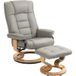 Fauteuil Relax Inclinable Pivotant Gris Avec Repose-pieds, Cadre Bois, Revêtement Synthétique, Confortable Pour Salon.